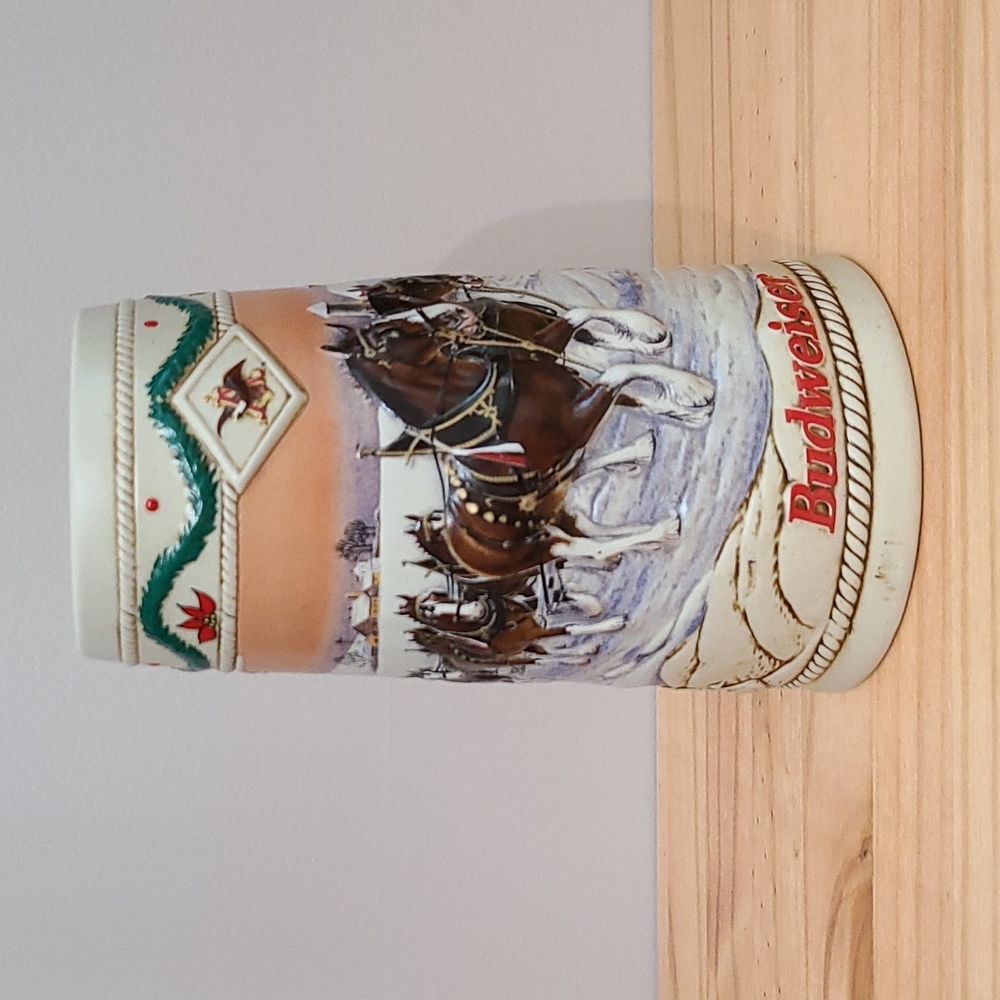 1996 Budweiser Christmas Beer Stein